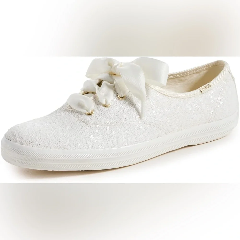 KEDS Celebration Sequin Off White Sneakers size 6‎ NEW Wedding bridal